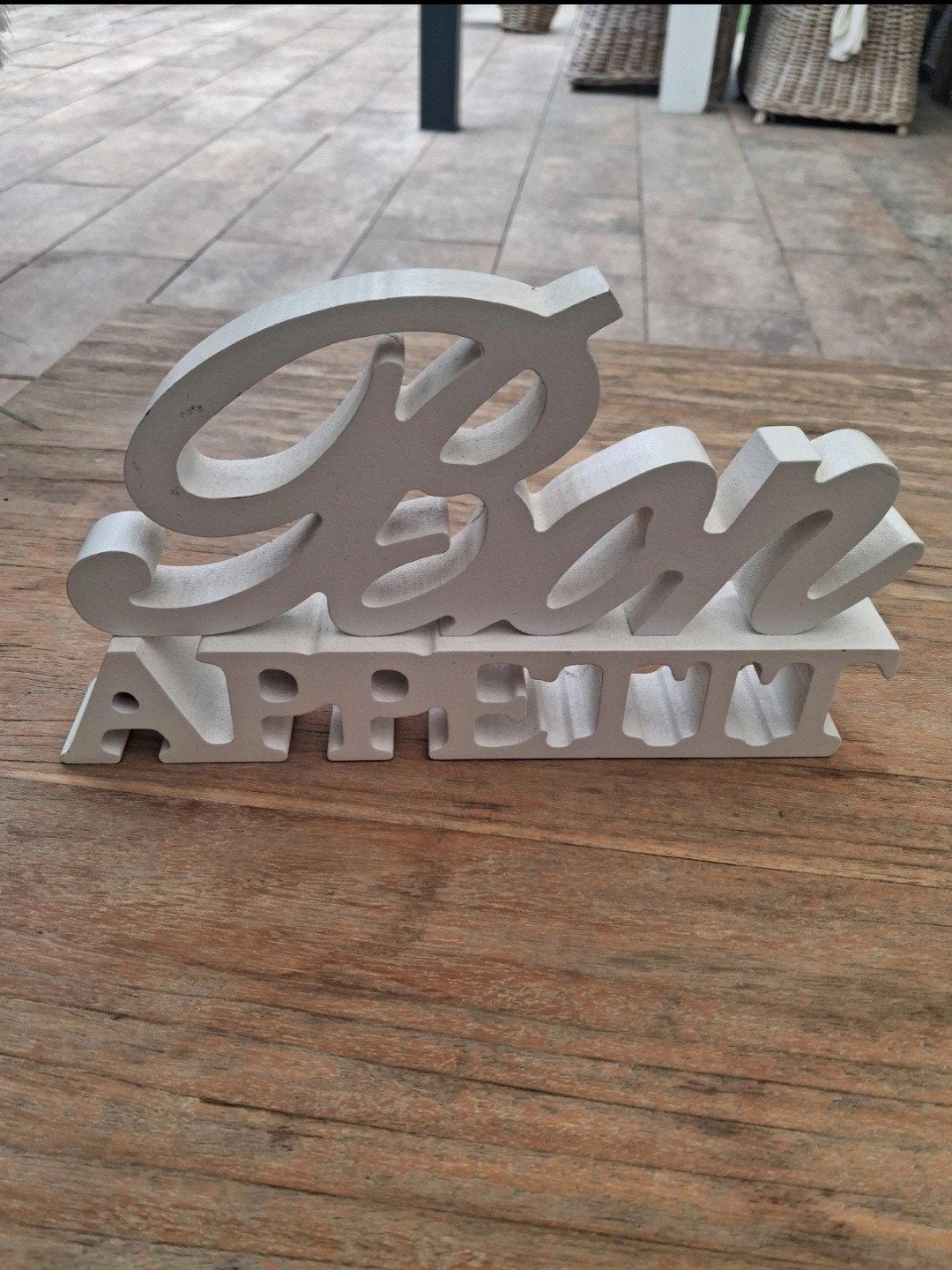 Riviera Maison Bon Appetit decoratie, Hout, Gebruikt, Ophalen of Verzenden, Landelijk