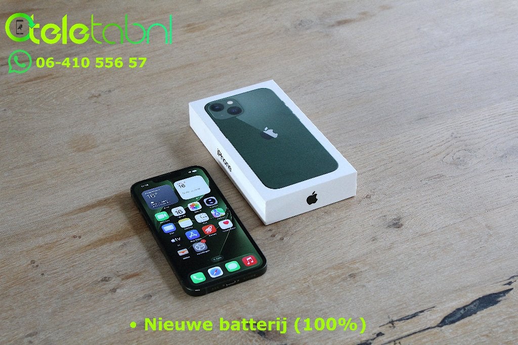 Apple iPhone 13 - 128GB - Donkergroen | Nieuwe batterij, Apple, Refurbished, IPhone 13, Ophalen of Verzenden