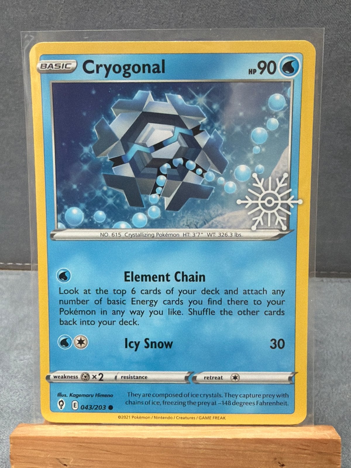 Pokémon Kaart Cryogonal 043/203 - Basic HP 90, Ophalen of Verzenden, Zo goed als nieuw, Losse kaart