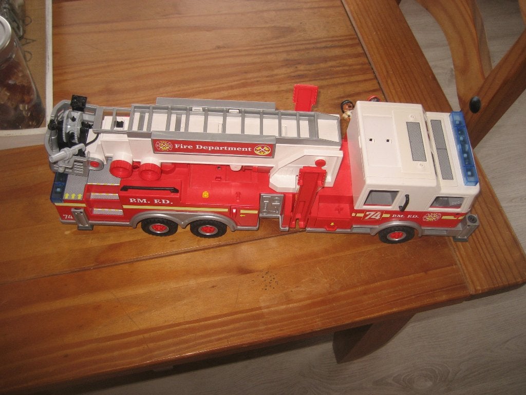 playmobil brandweerauto licht en geluid, Ophalen, Gebruikt, Complete set, Voertuig