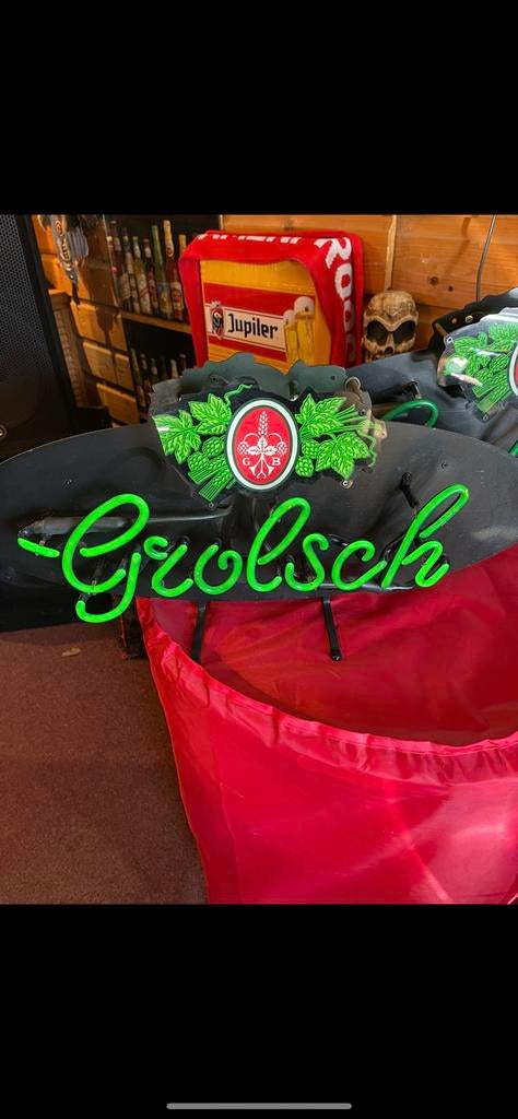 Neon reclame grolsch, Ophalen of Verzenden, Zo goed als nieuw, Lichtbak of (neon) lamp