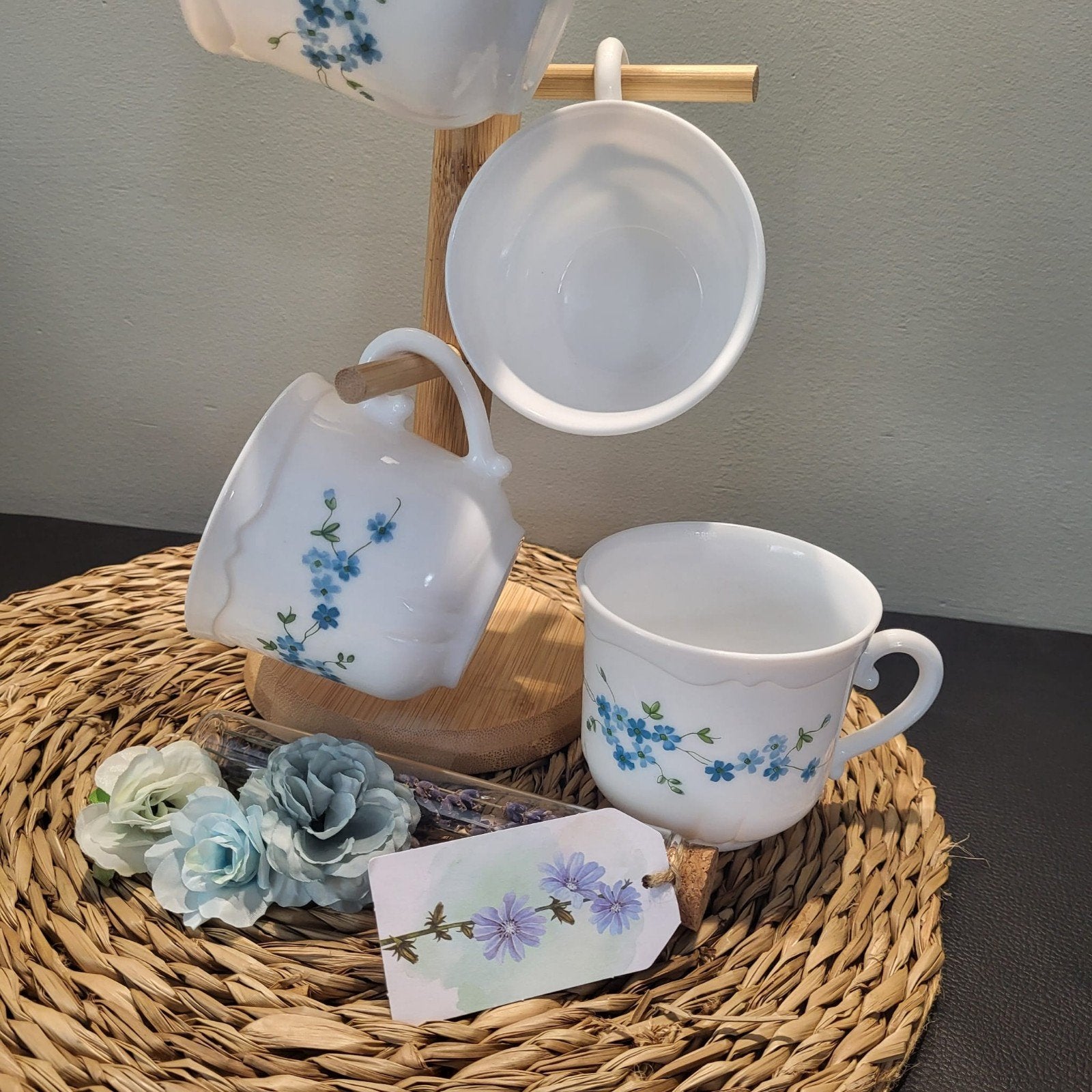 4 Arcopal Veronica mokken - 8 cm hoog, ø9 cm, Huis en Inrichting, Keuken | Servies, Gebruikt, Ophalen of Verzenden, Glas, Overige stijlen
