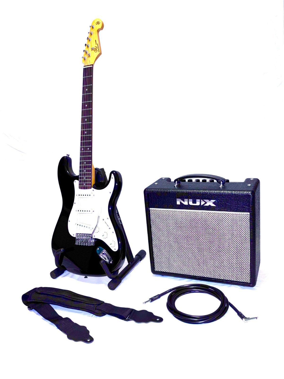 Elekterische gitaar. (Incl benodigheden), Met versterker, Zo goed als nieuw, Solid body, Ophalen