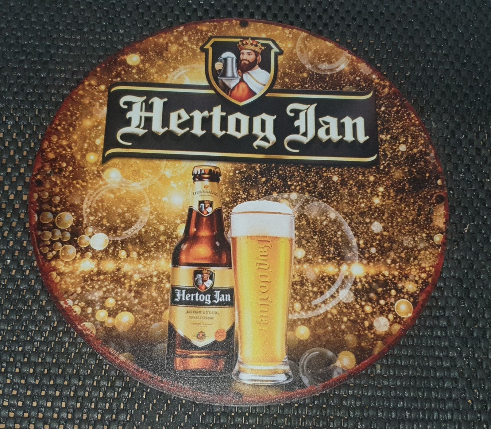 Hertog Jan wandbord - diameter 20 cm, Ophalen of Verzenden, Nieuw, Reclamebord, Plaat of Schild, Hertog Jan