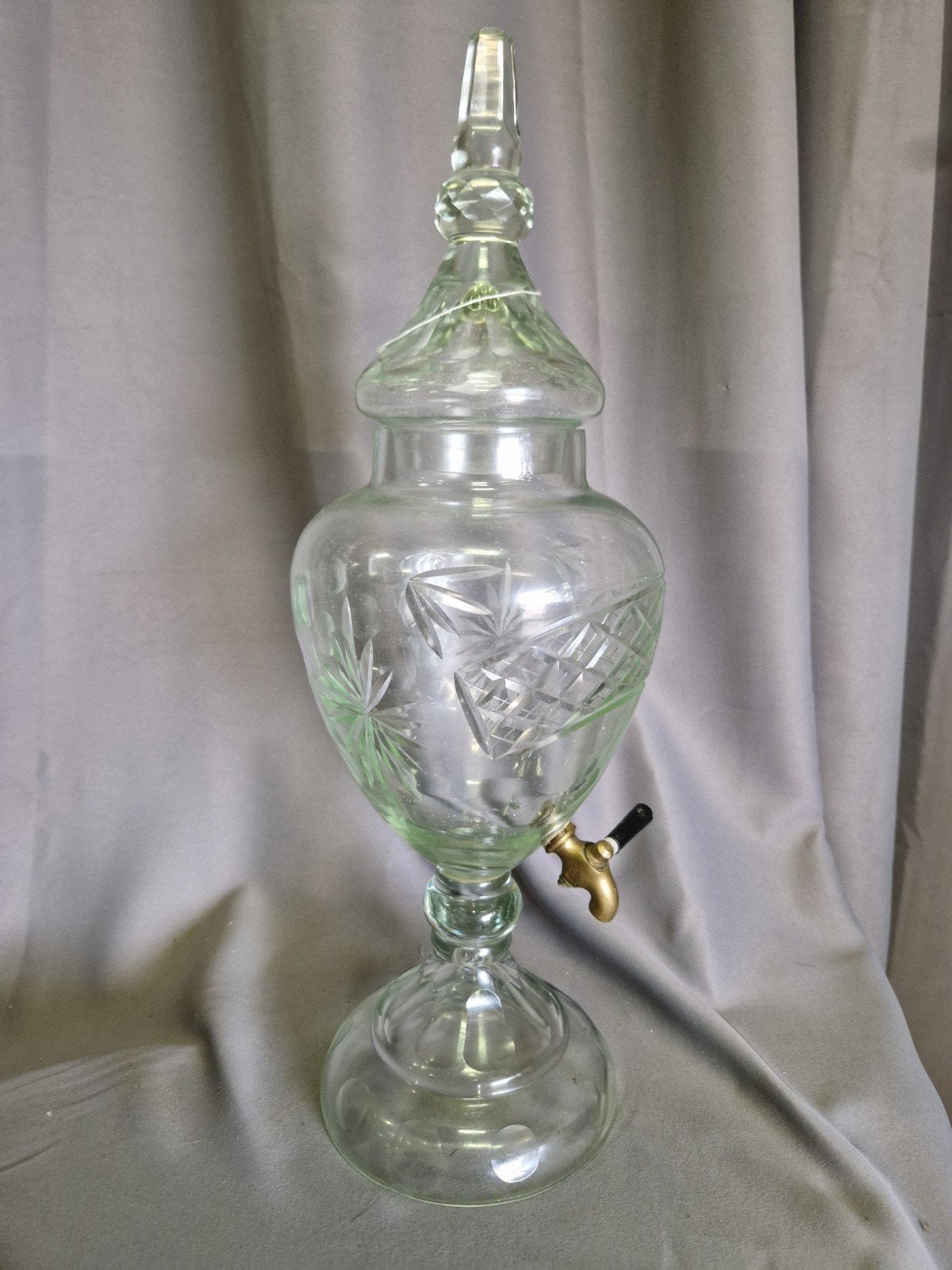 antieke glazen drankentap, Ophalen of Verzenden