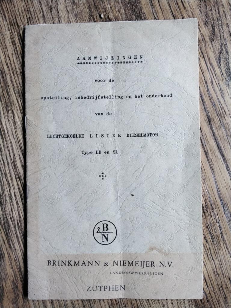 Aanwijzingen lister dieselmotoren, Ophalen of Verzenden, Nederland
