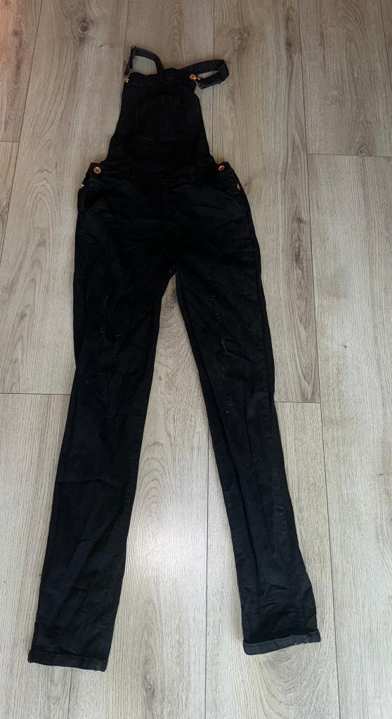 Tuinbroek sjalopette jumpsuit 164 zwart zwarte stretch, Verzenden, Gebruikt, Meisje, Broek