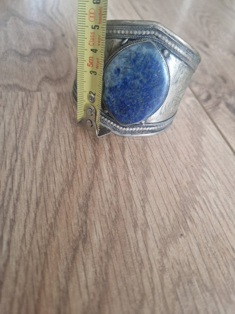 Antieke, Tibetaanse armband met Lapis Lazuli (verstelbaar), Sieraden, Tassen en Uiterlijk, Antieke sieraden, Ophalen of Verzenden