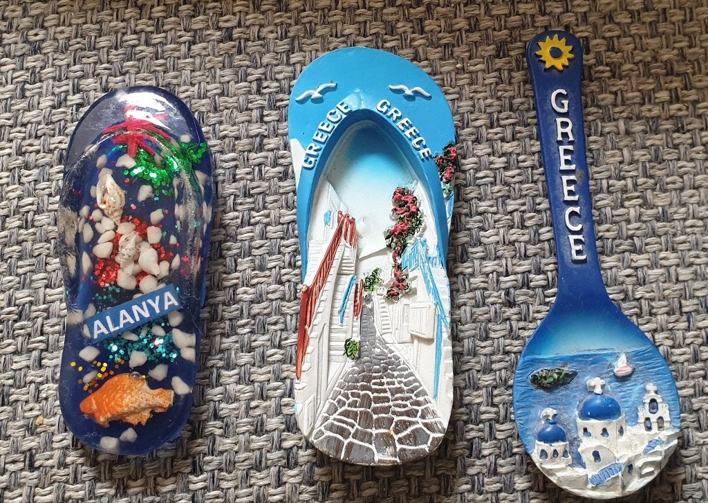 Magneet souvenir uit Kreta en Alanya. zie foto., Ophalen of Verzenden, Zo goed als nieuw