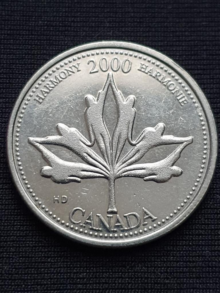 25 cent munt uit 2001 Canada Harmony., Ophalen of Verzenden, Noord-Amerika, Losse munt