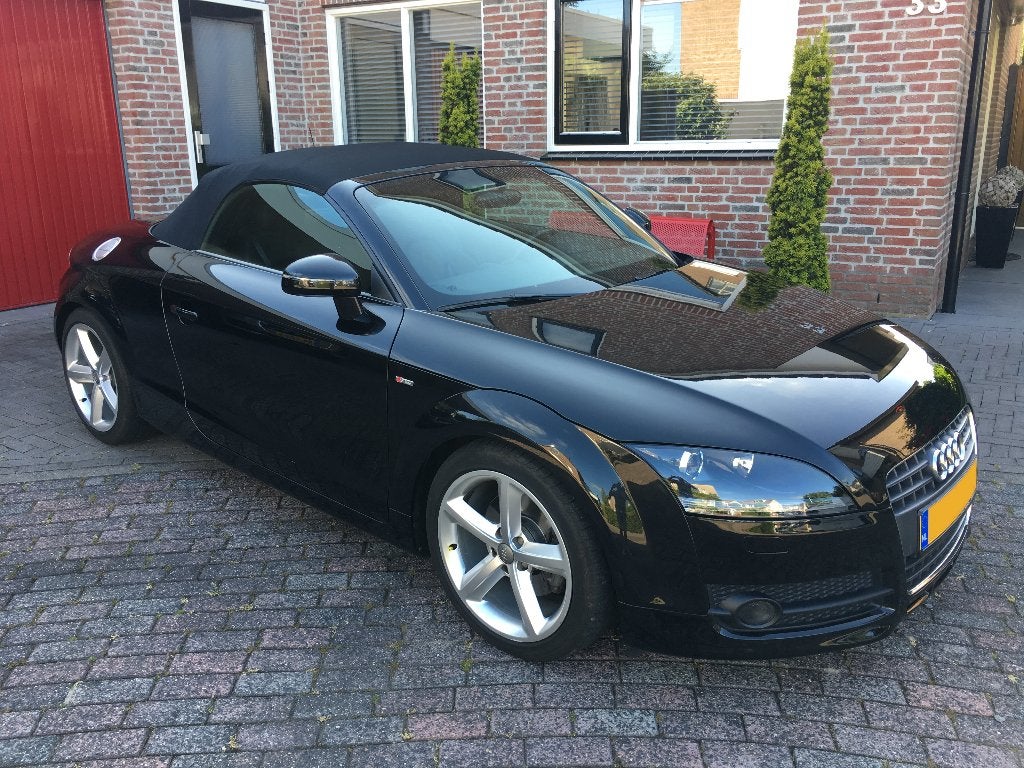 Audi TT Roadster 2.0 TFSI S-line (8J) – 2007 | Zwart | Leder, Auto's, Audi, TT, Zwart, 4 cilinders, Zwart