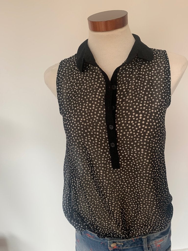 Clockhouse polkadot A lijn bloesje NIEUW S, Verzenden, Zwart, Nieuw, Clockhouse