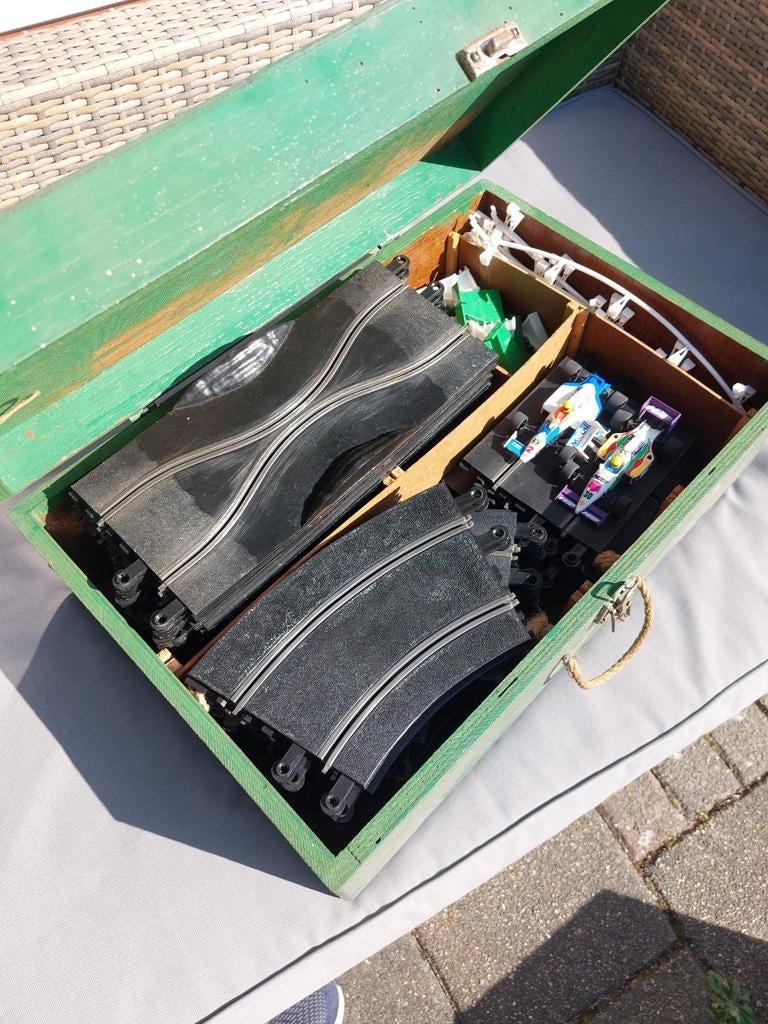 Prijs verlaagd - Grote Scalextric Racebaan in opbergkist, Ophalen of Verzenden, Gebruikt, Elektrisch, Overige merken