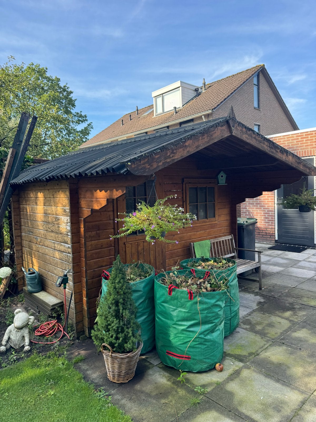 Houten tuinhuis met overkapping, Tuin en Terras, Tuinhuizen, Tuinhuis, 2 ramen, Met overkapping, Hout
