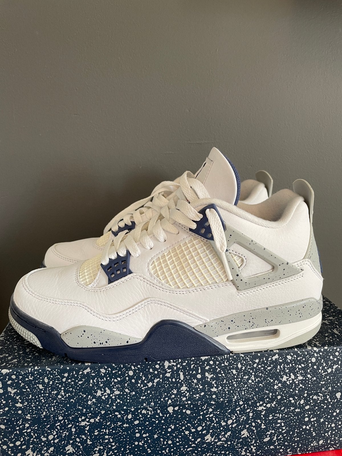 Nike Air Jordan 4 Retro Midnight Navy - Maat 42,5, Wit, Ophalen of Verzenden, Sneakers of Gympen, Zo goed als nieuw