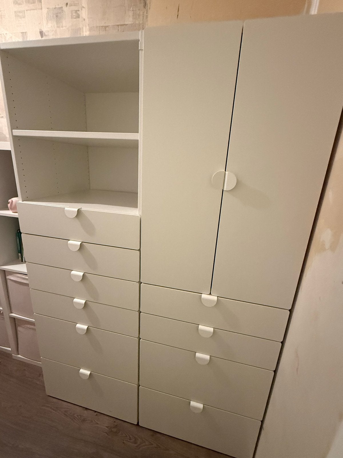 IKEA SMÅSTAD / PLATSA Kastenset Wit - 2 Kasten, Huis en Inrichting, Kasten | Kledingkasten, Ophalen, Gebruikt, 50 tot 100 cm, Met lade(s)