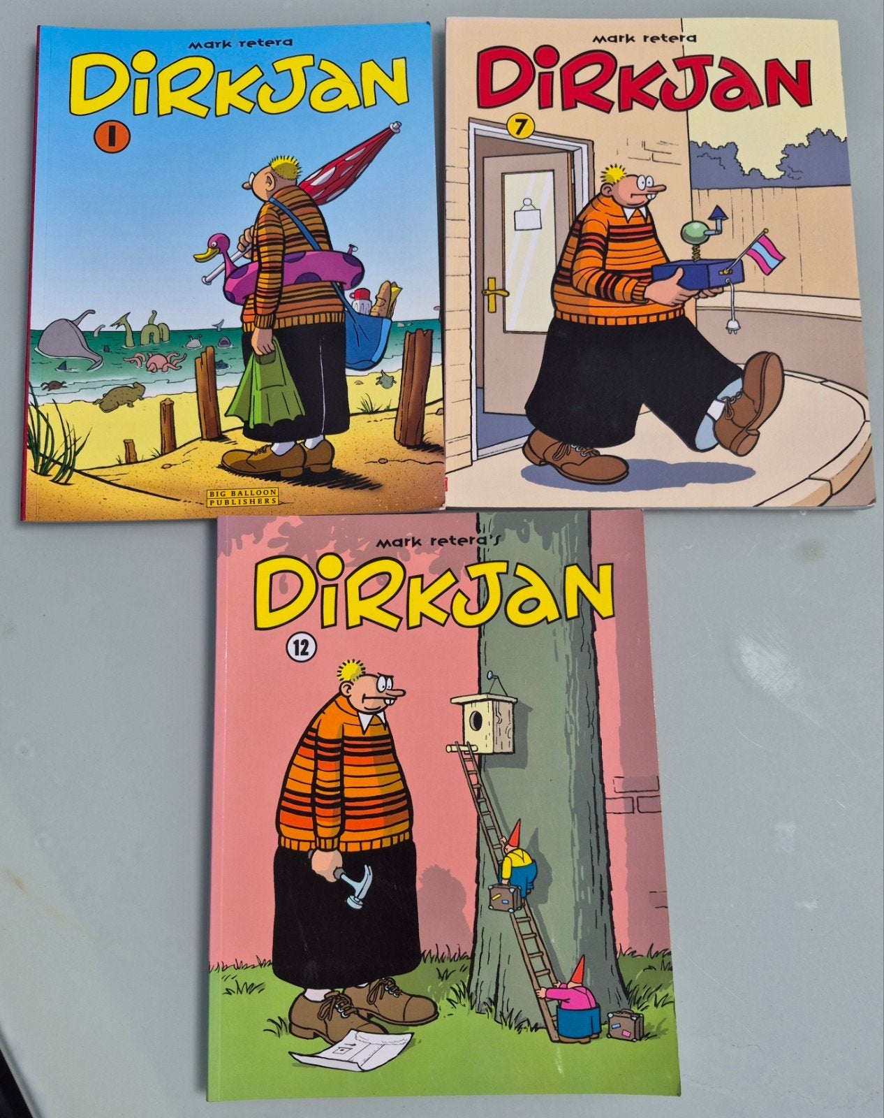 DirkJan strips - Deel 1, 7 en 12, Boeken, Meerdere stripboeken, Ophalen of Verzenden, Gelezen