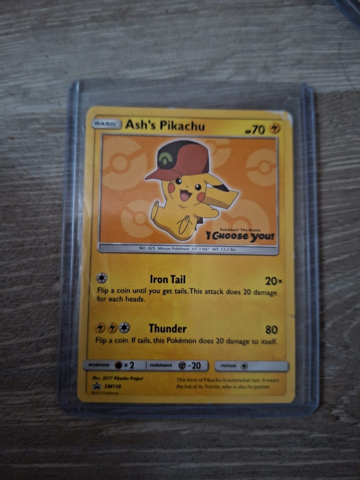 Ash's Pikachu Pokemon Kaart SM110 - I Choose You Movie Promo, Ophalen of Verzenden, Gebruikt, Losse kaart