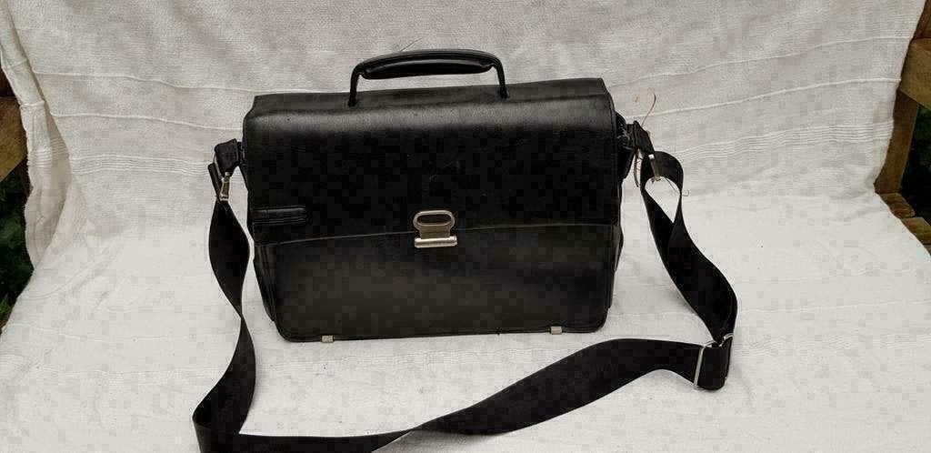 E491 PICARD zwart lederen collegetas / kantoortas zeer, Minder dan 30 cm, -, Zwart, -