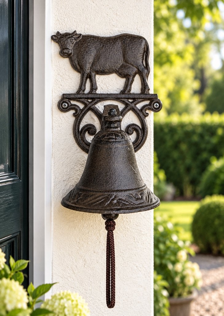 PRACHTIGE GIETIJZEREN DEURBEL – KOE, Nieuw, Info@huisentuindecoratiemarie.nl, Huis en tuin decoratie marie, Peize