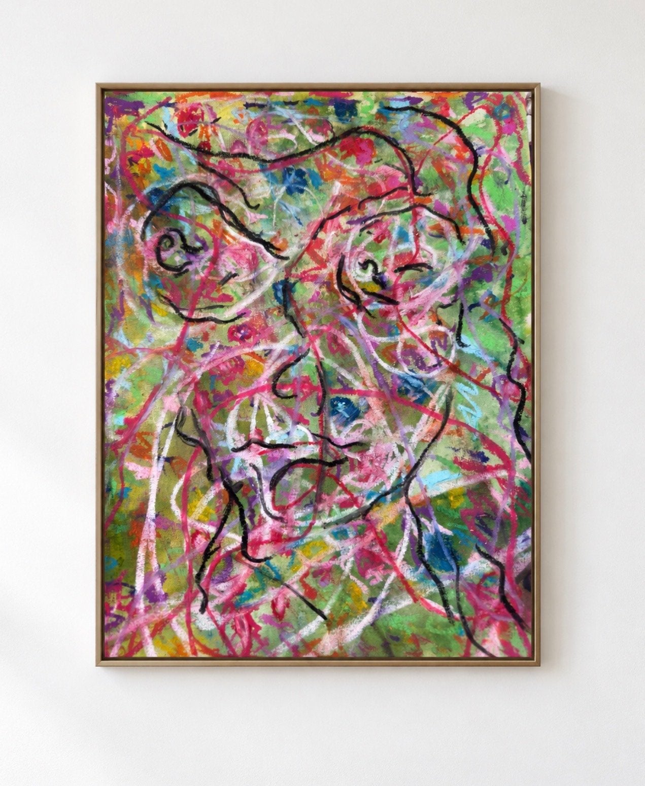 Abstract olieverf pastel kunstwerk, Ophalen of Verzenden