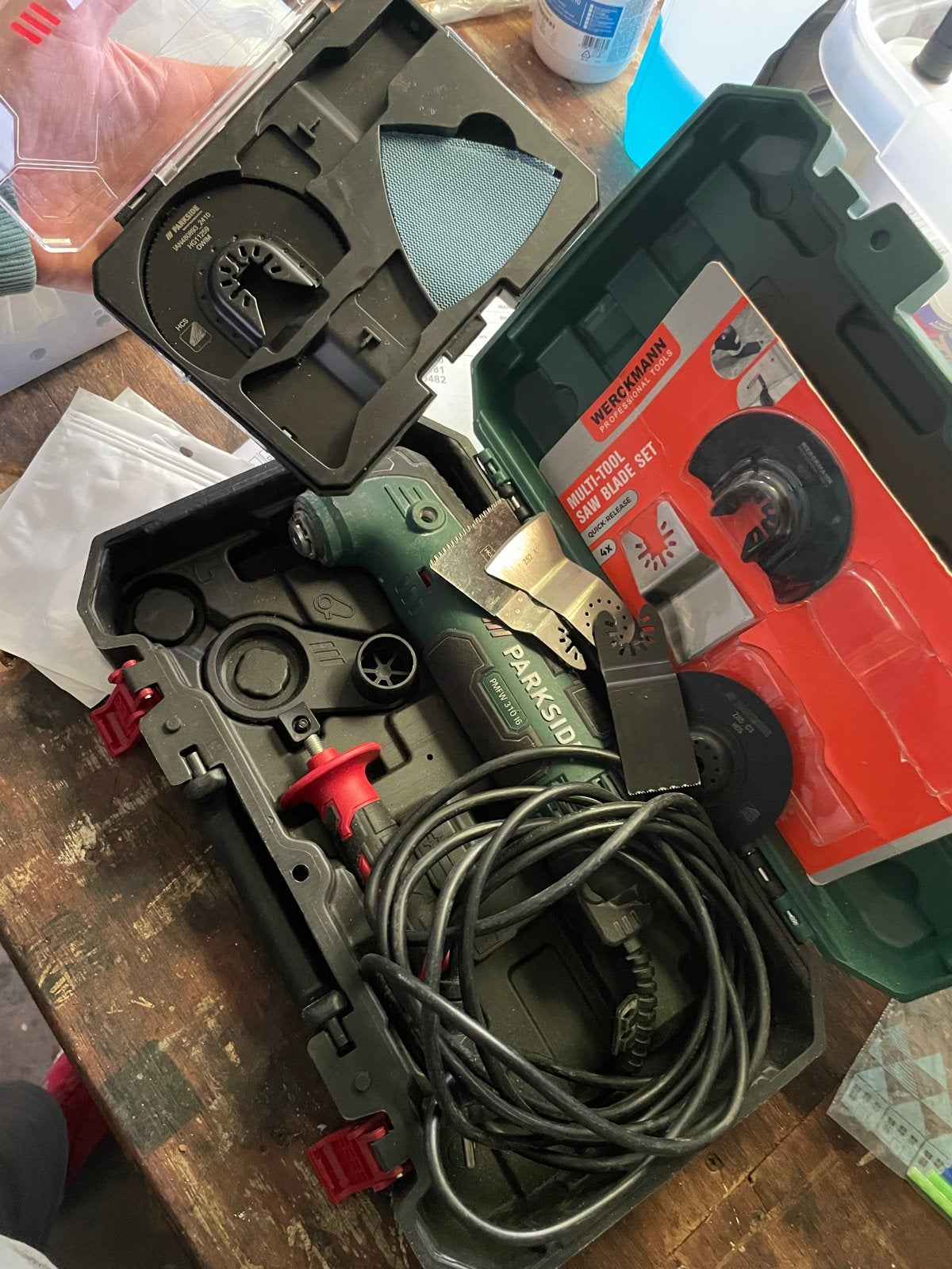 Parkside Multitool met Werckmann zaagbladenset, Ophalen of Verzenden, Gebruikt, Multitool, Parkside
