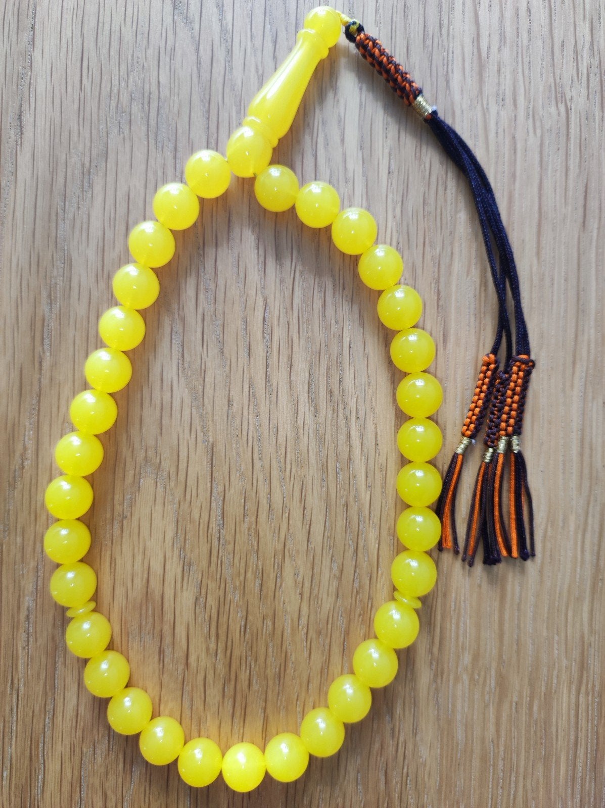 Gele Gebedskralen Tasbih Misbaha Rozenkrans, Sieraden, Tassen en Uiterlijk, Ophalen of Verzenden, Zo goed als nieuw, Geel, Overige materialen