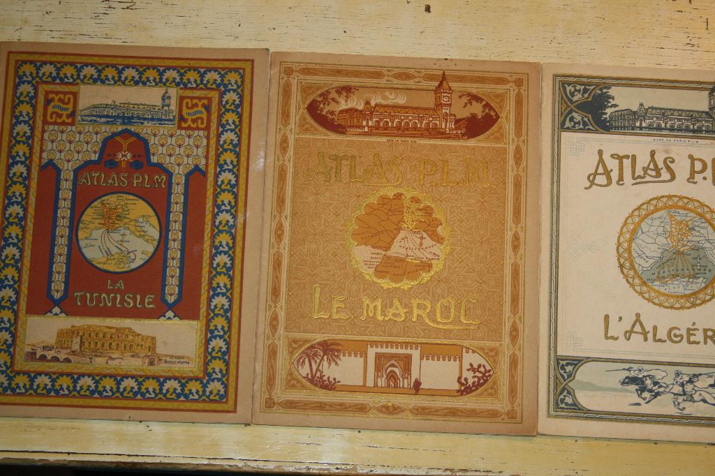 3x Atlas P L M Tunisie Le Maroc L' Algerie, Gelezen, Ophalen of Verzenden, Landkaart, 1800 tot 2000