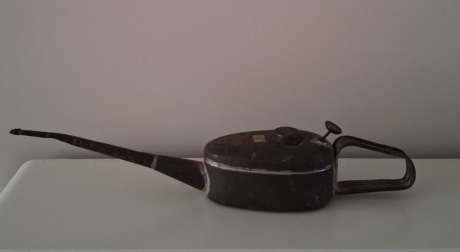 Antieke Oliekan - Vintage Smeerkan met Lange Tuit, Antiek en Kunst, Ophalen of Verzenden