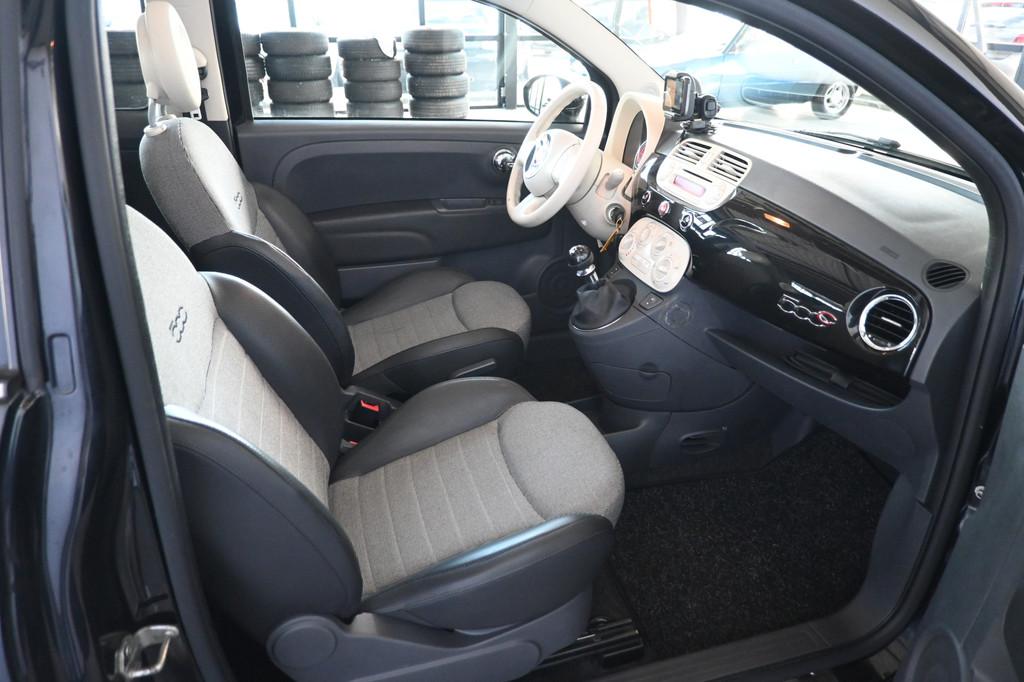 Fiat 500C 1.2 Lounge Cabrio Airco Navigatie Lichtmetaal Goed, Euro 5, Gebruikt, 4 cilinders, Leder en Stof