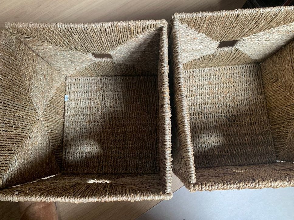 2x Ikea Knipsa mand, zeegras, natuurlijk materiaal Kallax, Ophalen of Verzenden, 50 tot 100 cm, Minder dan 50 cm