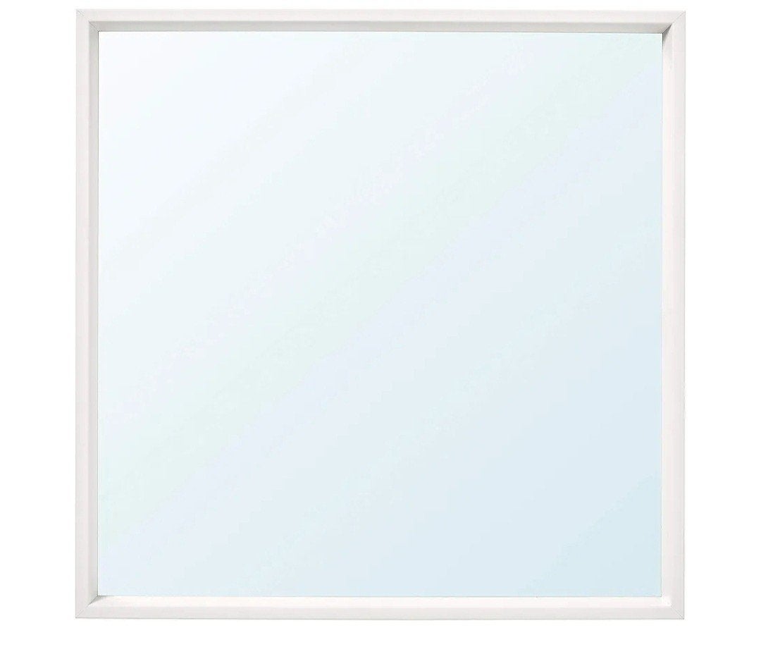 Witte Vierkante Spiegel 65x65 cm, Ophalen, Vierkant, Zo goed als nieuw, Minder dan 100 cm