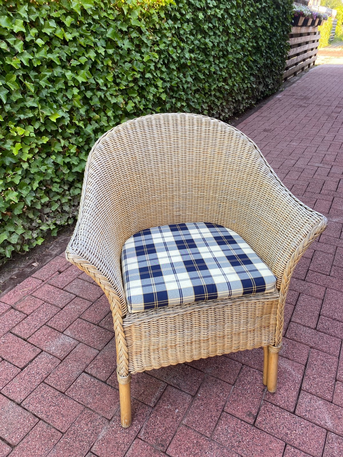 rieten stoel, Ophalen, Gebruikt, Bruin, Vintage