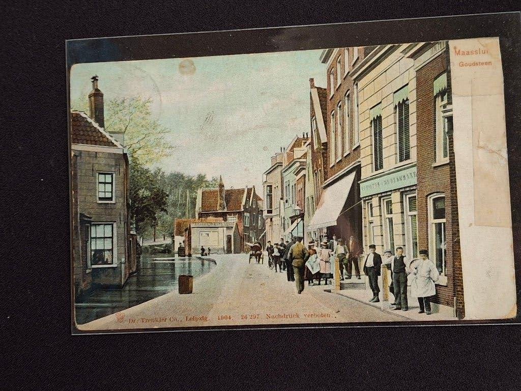 Zeldzame Ansichtkaart Maassluis Goudsteen 1904, Verzamelen, Ophalen of Verzenden, Voor 1920, Gelopen, Zuid-Holland