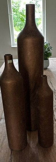 Set drie hele mooi grote - hoge vazen brons / goud, Huis en Inrichting, Woonaccessoires | Vazen, Ophalen, Matte afwerking, Zo goed als nieuw