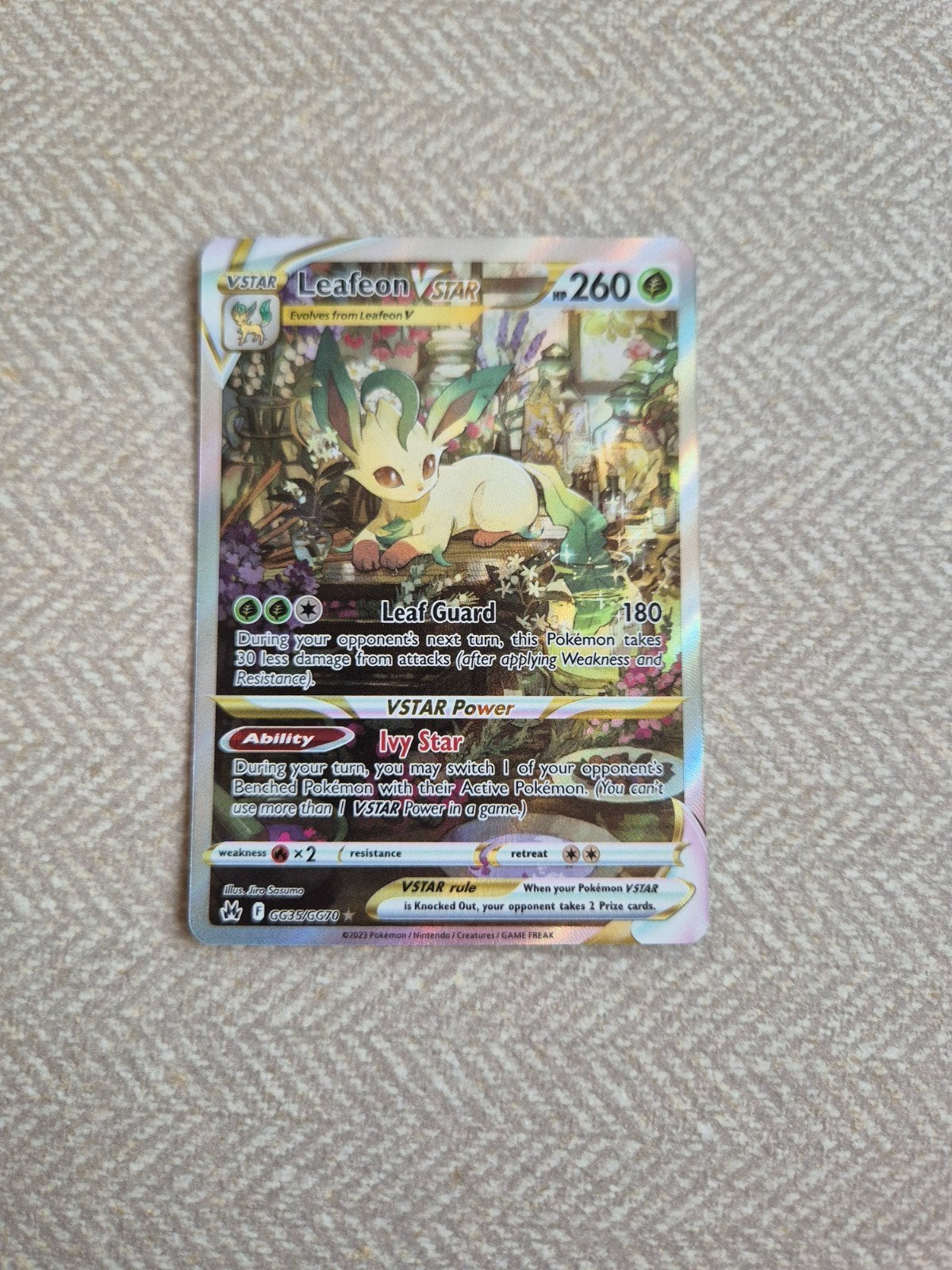 Leafeon VSTAR GG35/GG70 Pokémon kaart - Zo goed als nieuw, Ophalen of Verzenden, Zo goed als nieuw, Losse kaart