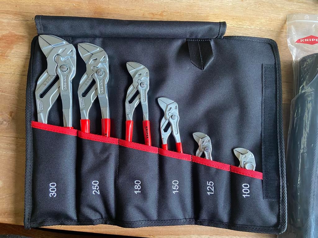Knipex sleuteltang set 100 t/m 300 in mooie opbergtas., Doe-het-zelf en Verbouw, Gereedschap | Handgereedschap, Ophalen of Verzenden