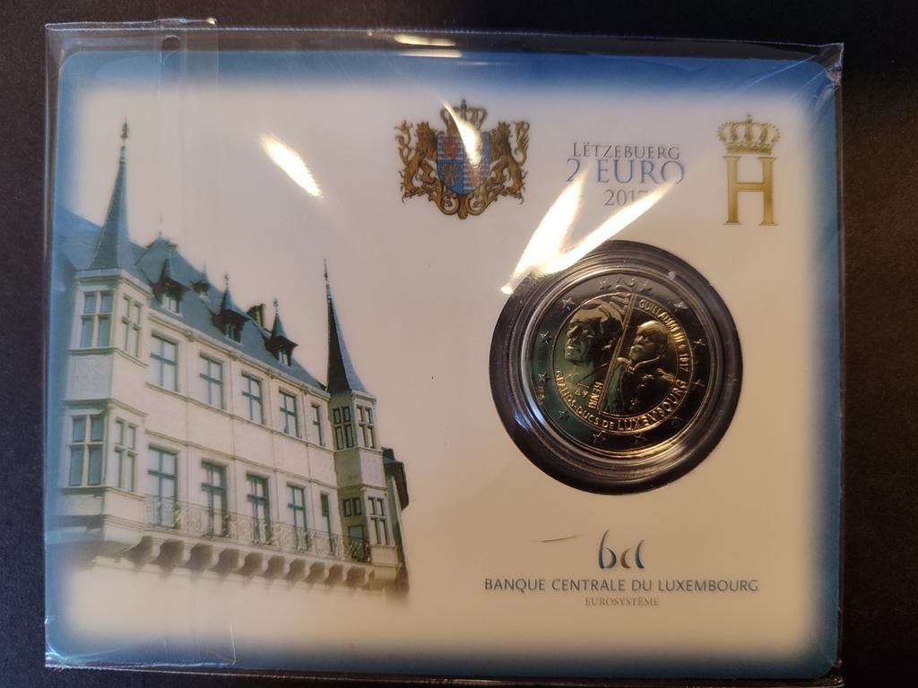 Luxemburg 2 euro 2017 BU Willem III Coincard, Postzegels en Munten, Munten | Europa | Euromunten, Ophalen of Verzenden, Luxemburg