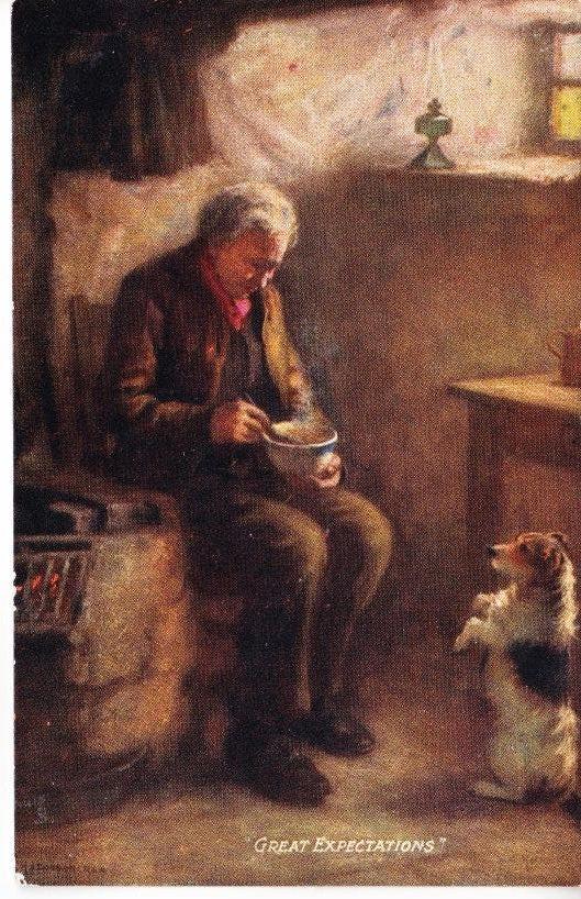 Kunst: Schots volksleven.H.J. Dobson. Great Expectations.30-, Ophalen of Verzenden, 1920 tot 1940, Gelopen, Overige thema's