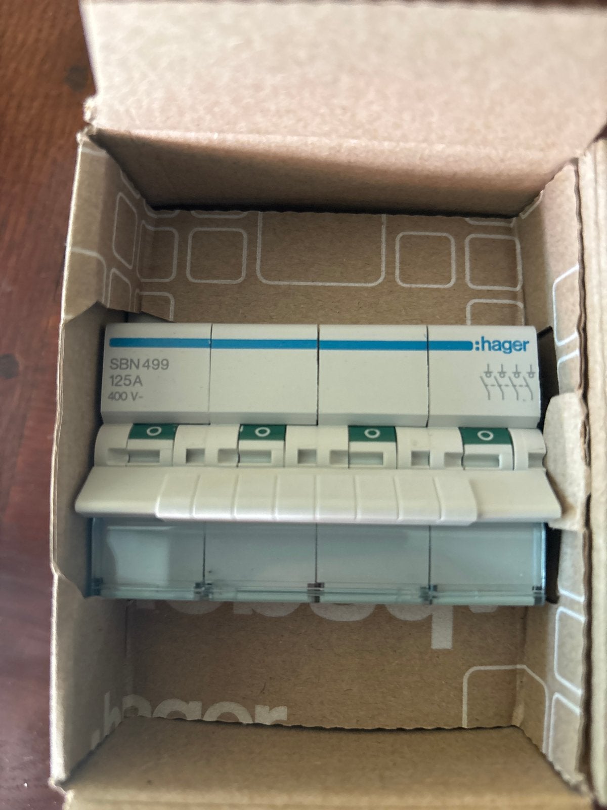Hager SBN499 Modulaire Hoofdschakelaar 125A 4P 400V, Ophalen of Verzenden, Nieuw, Hager, Schakelaar