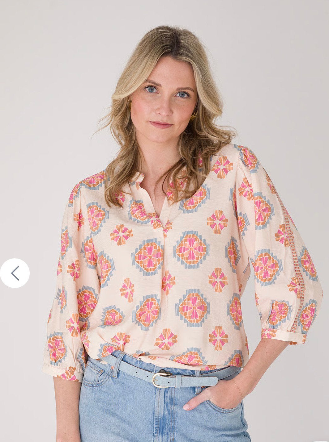 Boho ibiza blouse geisha met borduursels, Kleding | Dames, Ophalen, Zo goed als nieuw, Maat 36 (S), Beige