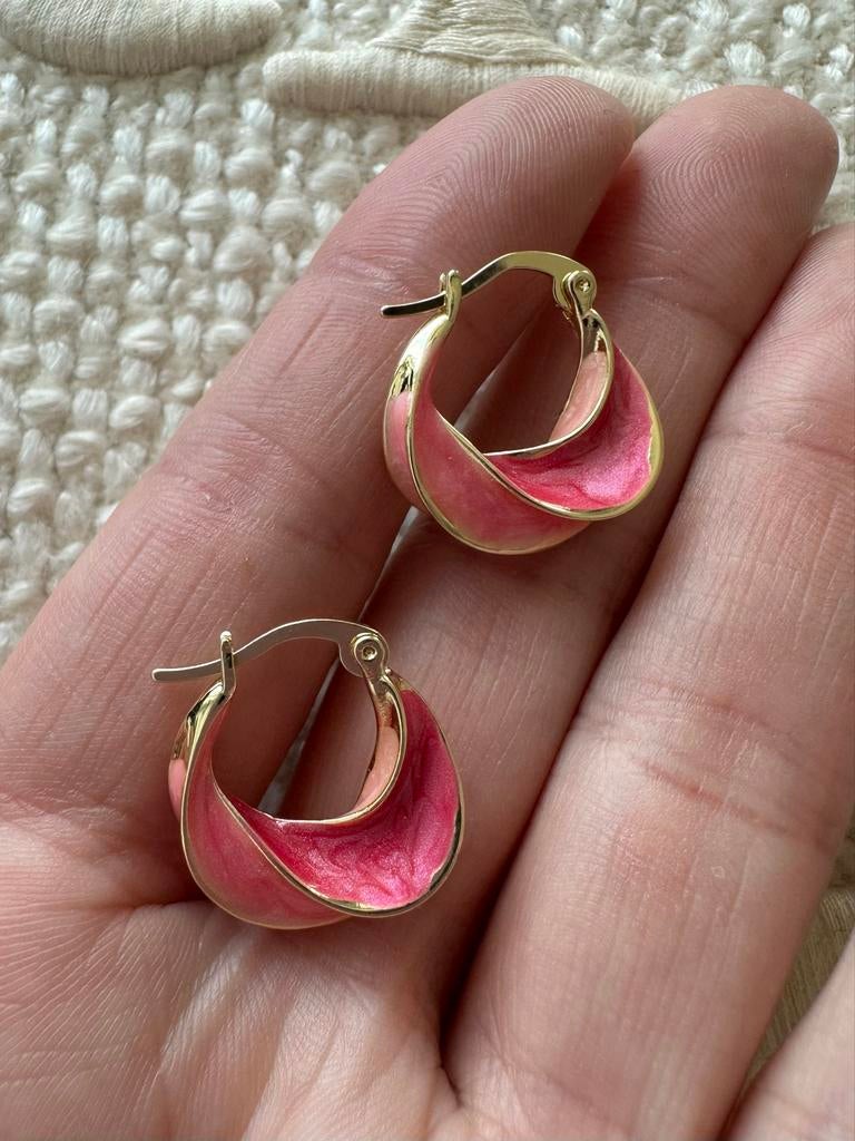 Anna+Nina oorbellen roze, Sieraden, Tassen en Uiterlijk, Overige materialen, Hangers, Verzenden, Zo goed als nieuw
