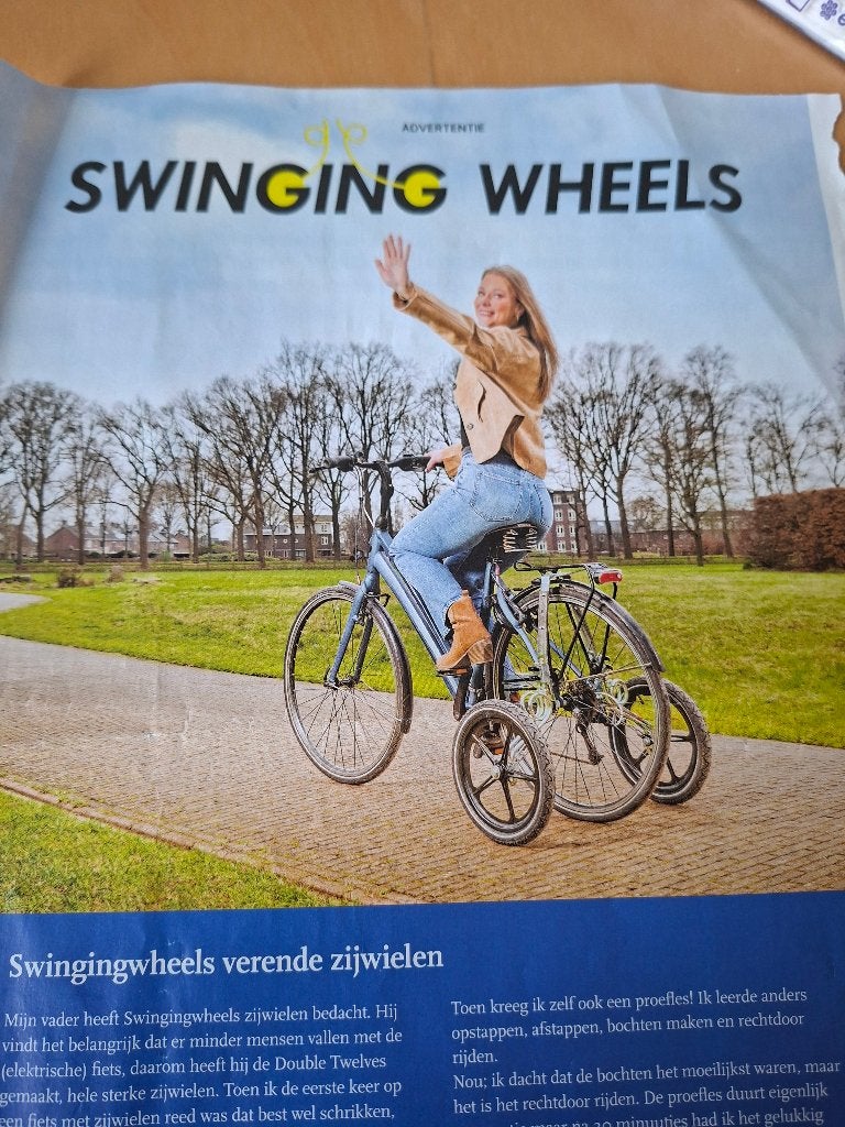 Swinging wheels, om van je fiets een driewieler te maken, Ophalen, Zo goed als nieuw