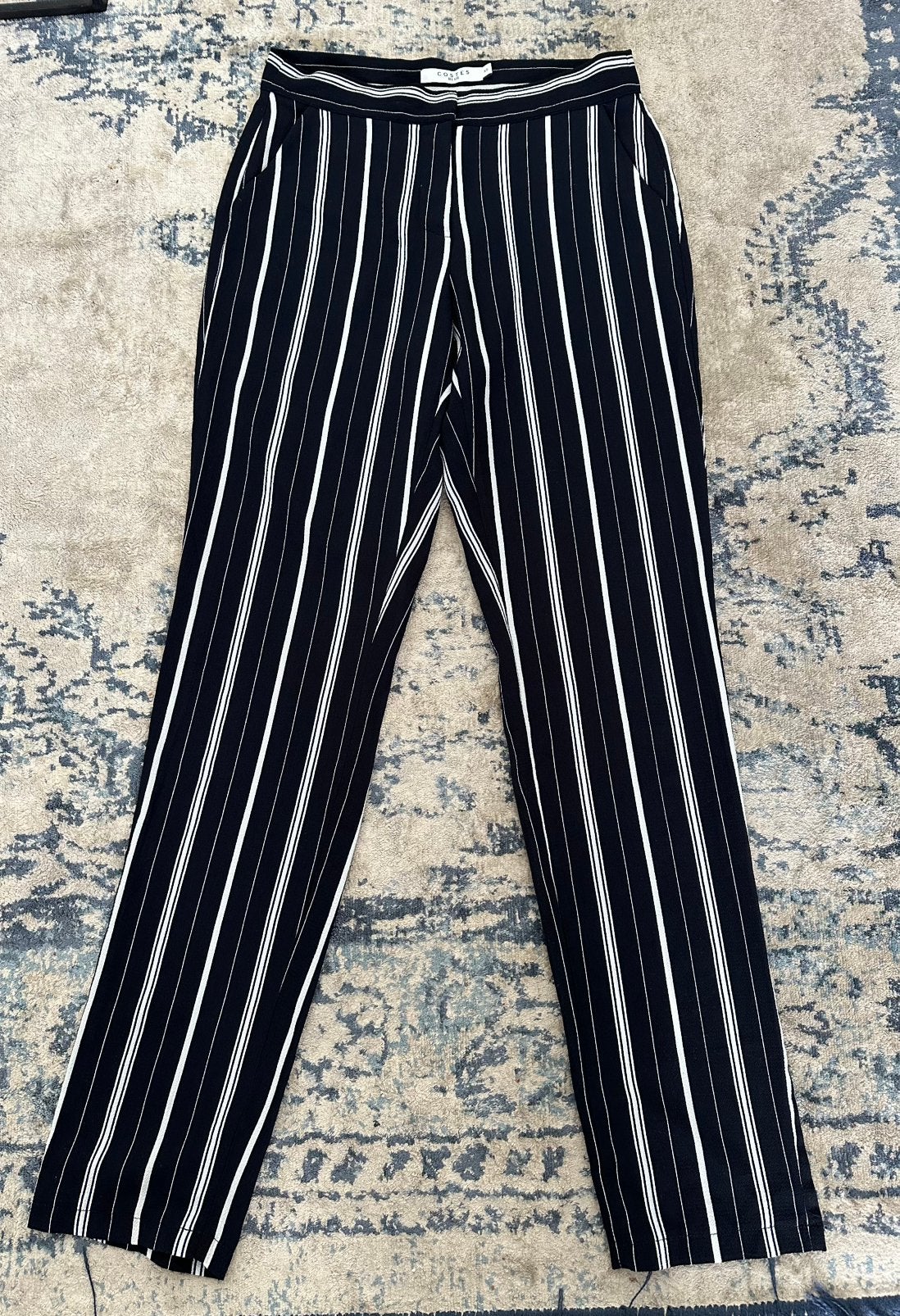 Nieuwe blauw gestreepte broek Costes maat XS, Blauw, Nieuw, Ophalen of Verzenden, Maat 34 (XS) of kleiner