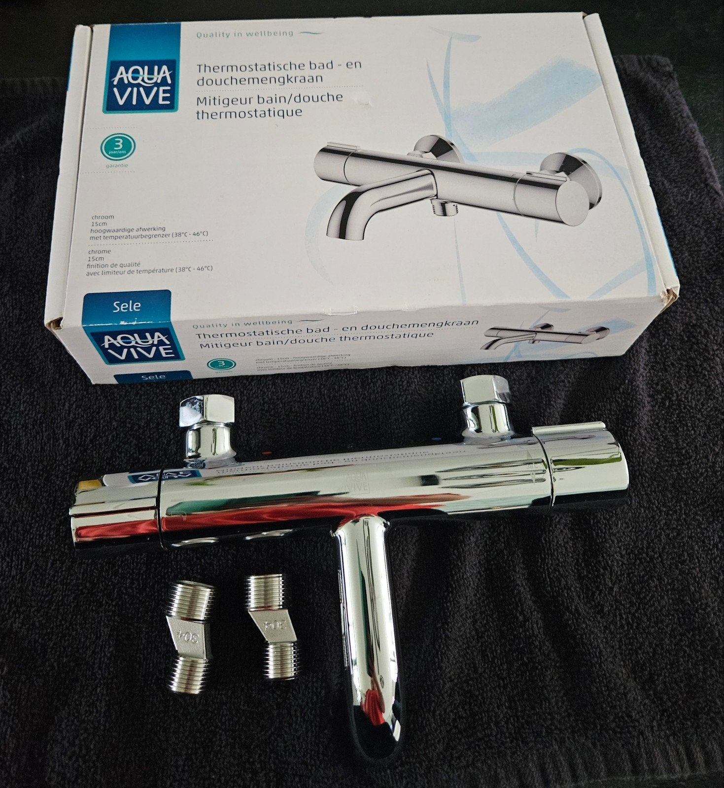 Thermostaatkraan Aqua Vive incl handdouche, Ophalen of Verzenden, Zo goed als nieuw, Koper, Douche