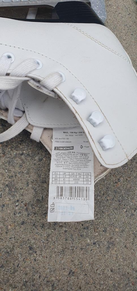 Witte kunstschaatsen maat 35- Decathlon, Ophalen of Verzenden, Zo goed als nieuw, Kunstschaatsen, Overige merken