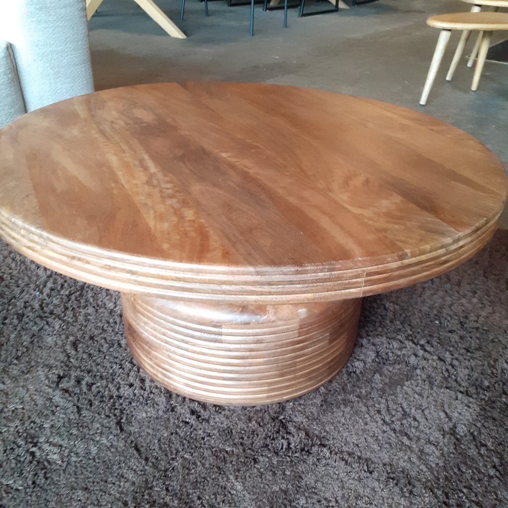 Bijzettafel mango, rond 80 cm hoog 40 cm.NIEUW., Rond, Nieuw, Ophalen of Verzenden, 75 cm of meer