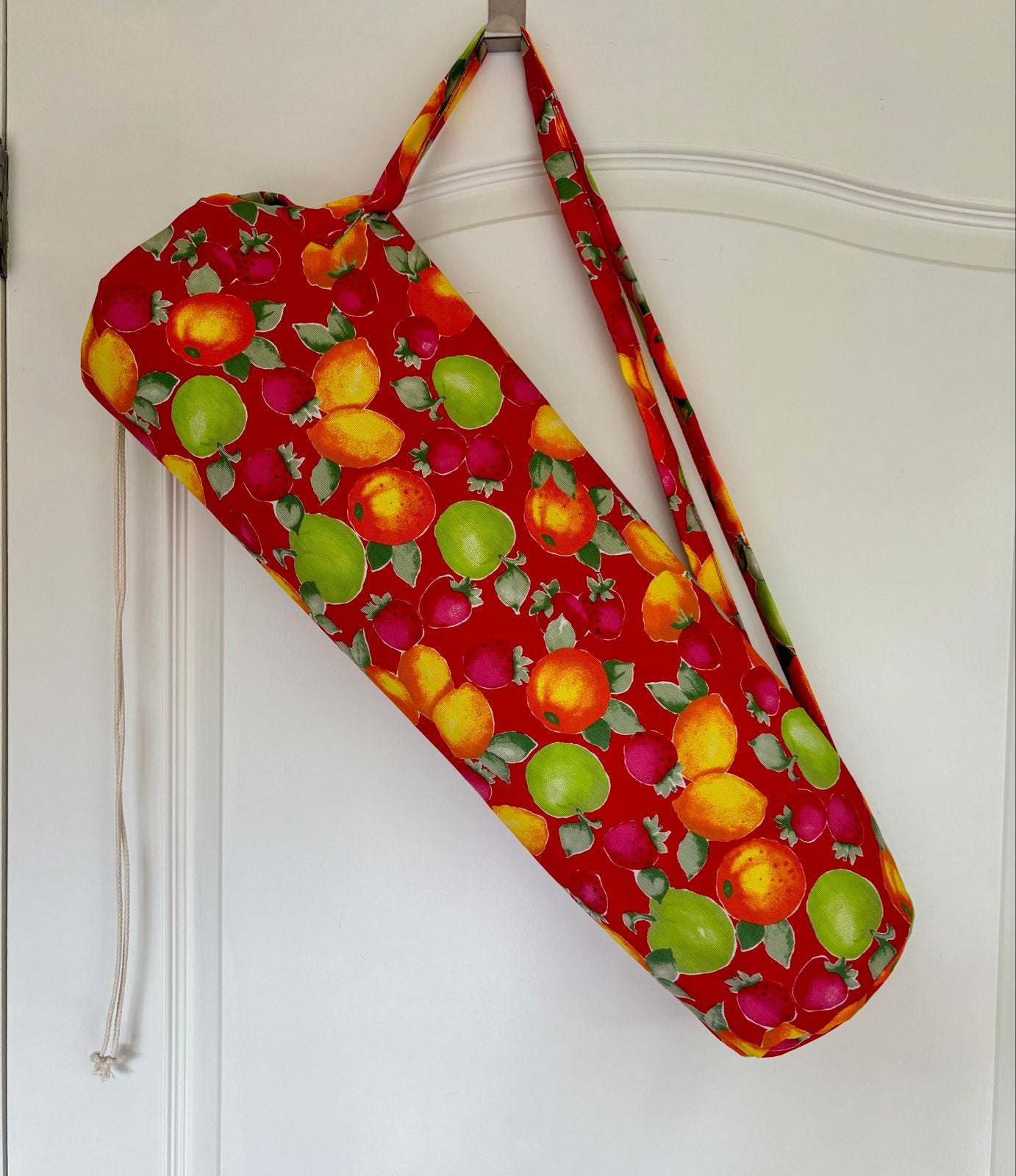 Zelfgemaakte yogatas met fruitprint, 16x68 cm, Ophalen of Verzenden, Nieuw, Yogatas