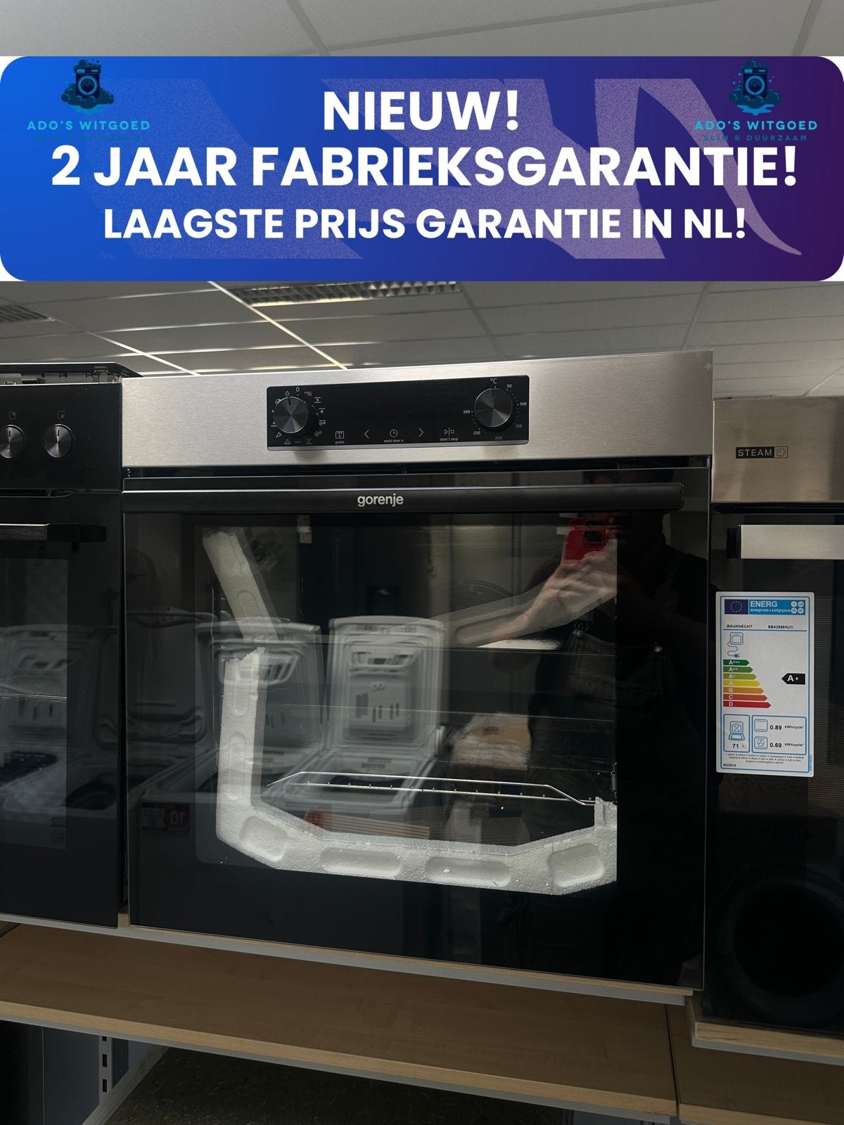 GORENJE 60CM 77L INBOUW OVEN AirFry ExtraSteam HomeMade Plus, 45 tot 50 cm, Hete lucht, Info@adoswitgoed.nl, Kamerlingh Onnestraat 8, Wijchen