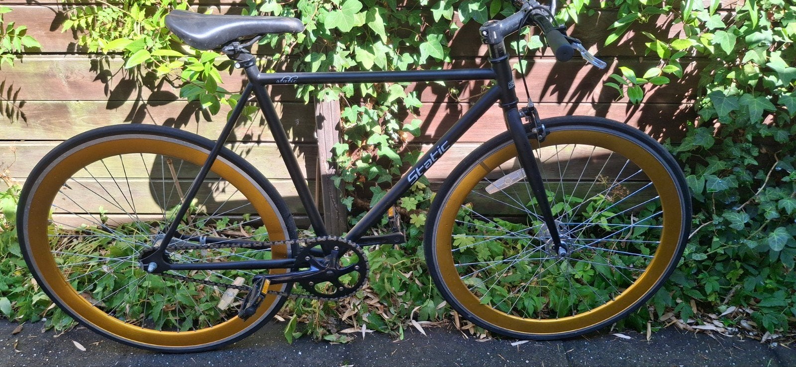 Zwarte Static heren racefiets, Gebruikt, Velgrem, 53 tot 57 cm, Ophalen